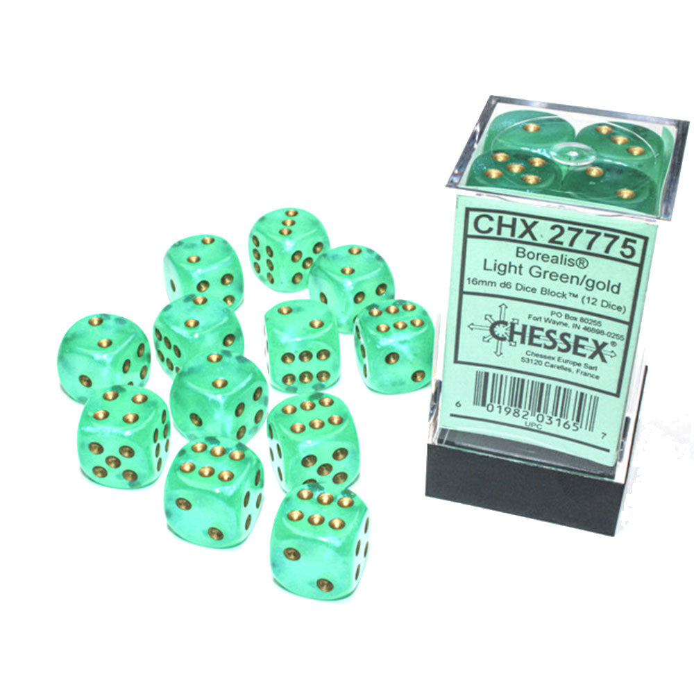 Borealis Chessex 16mm D6 Luminary Würfelblock