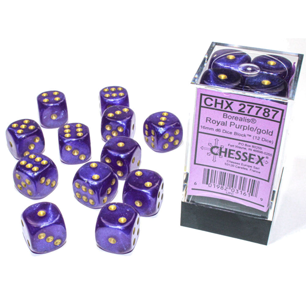 Borealis Chessex 16mm D6 Luminary Würfelblock