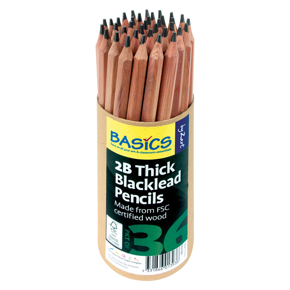 Blacklead Pencils Thick 2B 36pcs