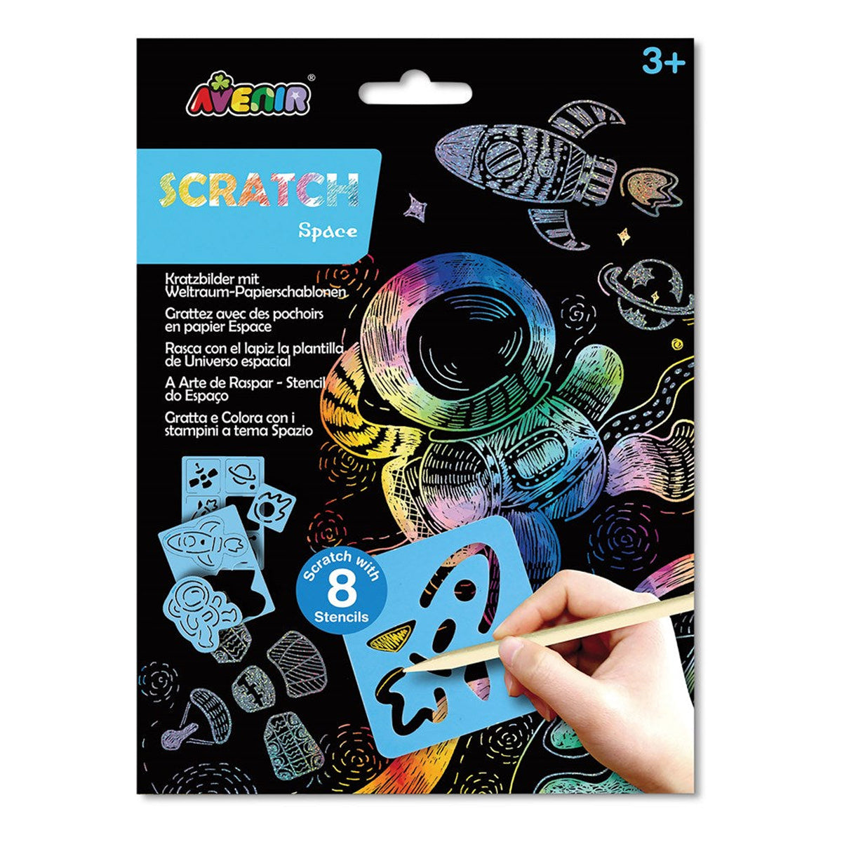 Avenir Scratch & Stencil Art Set