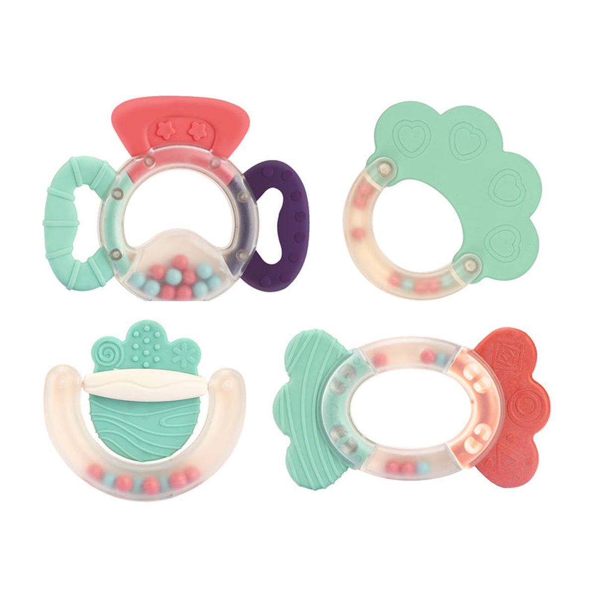 Eurekakids Baby Teether and Rattle Set 4pcs