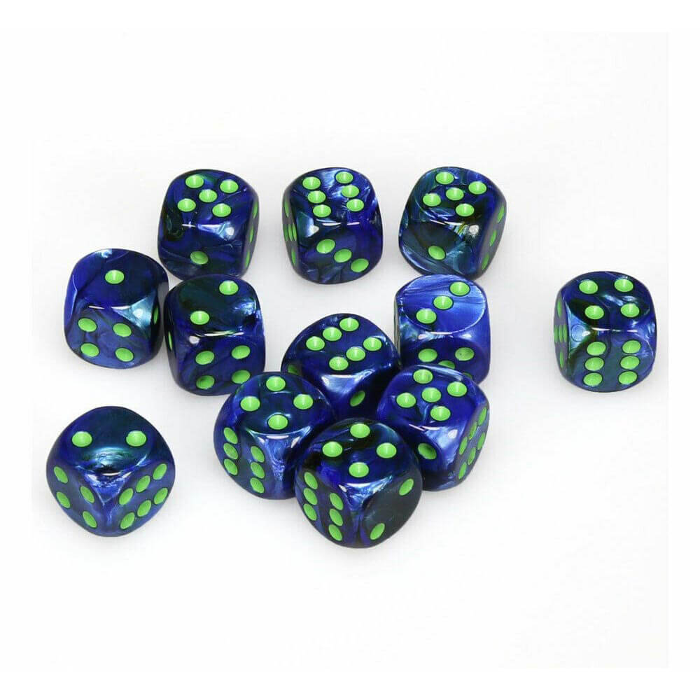 D6 Dice Lustrous 16 mm (12 dés)