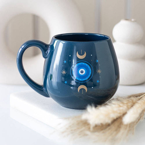 All Seeing Eye Rounded Mug Blue