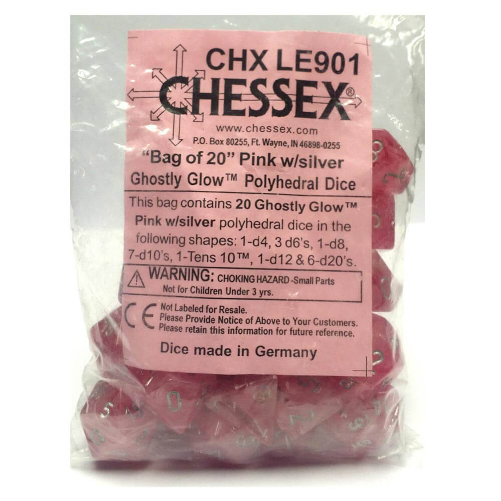 Geisterhaft leuchtender Beutel mit 20 Polyedern