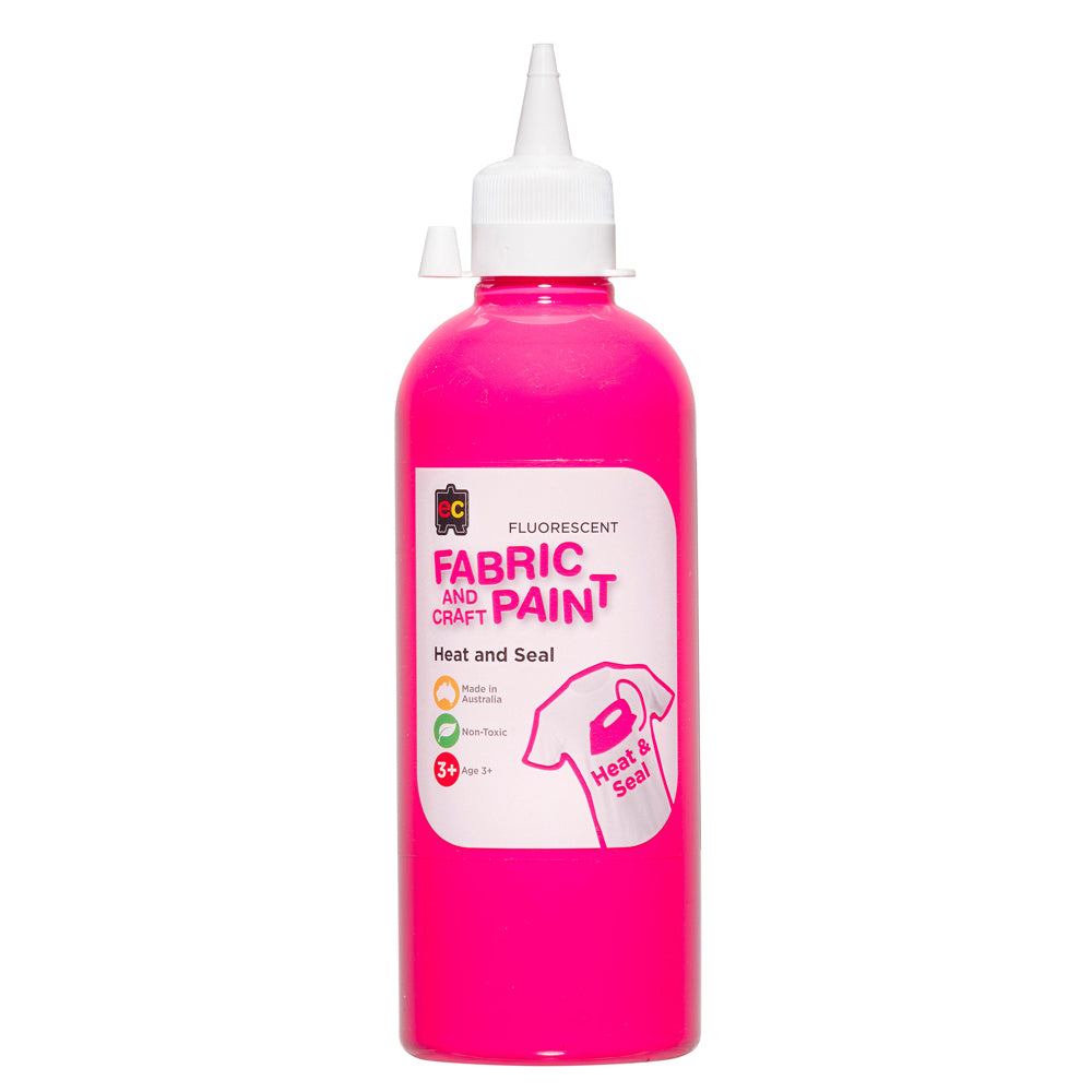 Educational Colours Flurosecent Fabrice and Craft Paint 500mL (Pink)