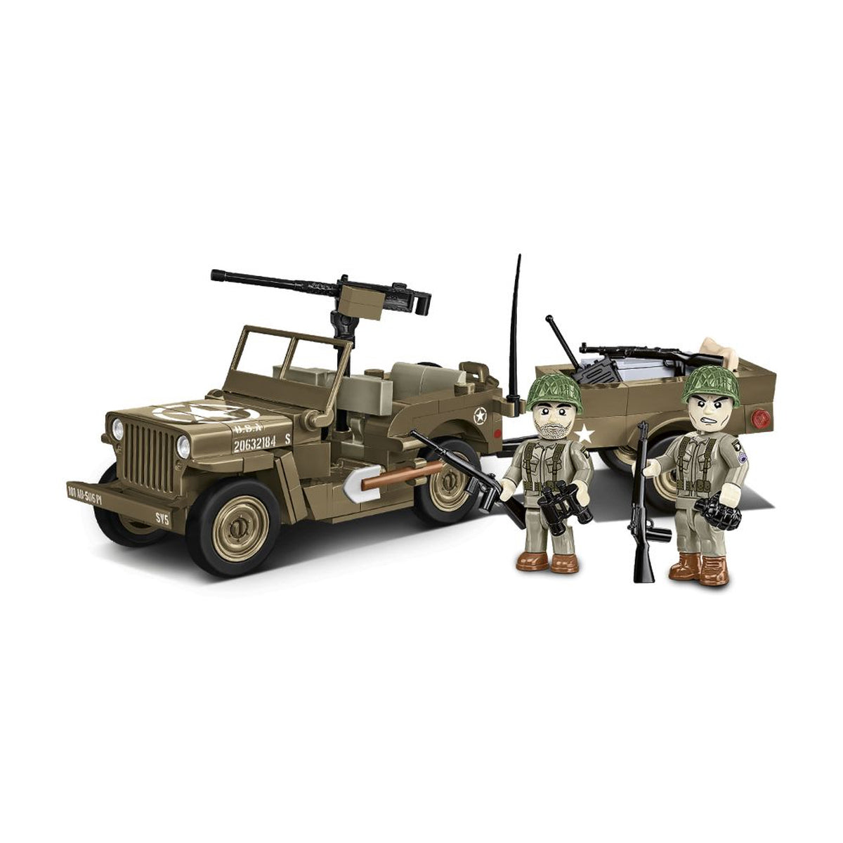 World War 2 Willys MB & Trailer (200 Pcs)