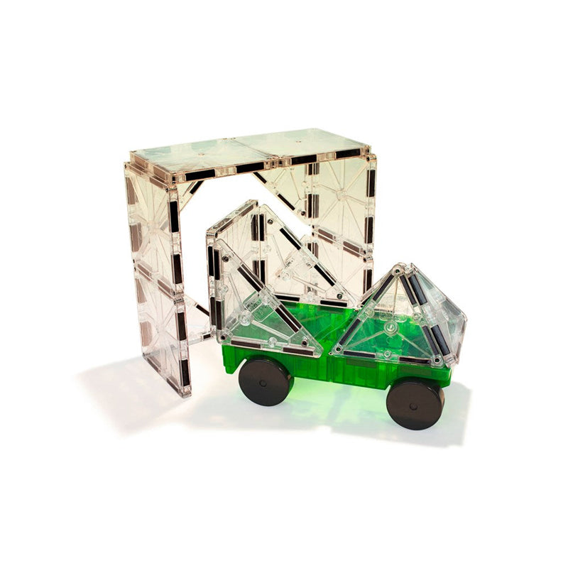 MAGNA-TILES Cars 2-Piece Expansion Set (Green & Yellow)
