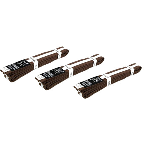 Yamasaki Coloured Martial Arts Belts with White Stripe (Brown)