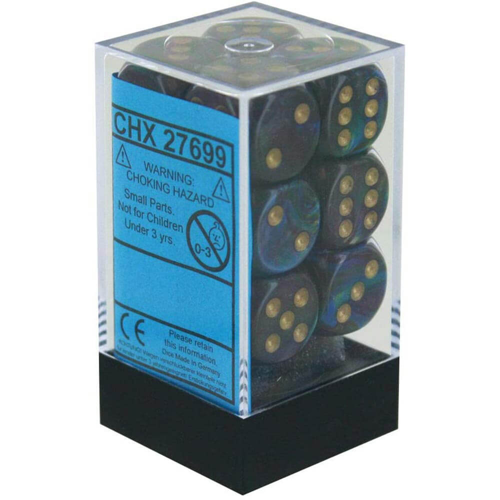 D6 Dice Lustrous 16 mm (12 dés)