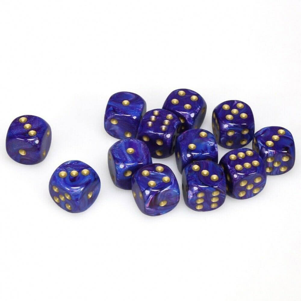 D6 Dice Lustrous 16 mm (12 dés)