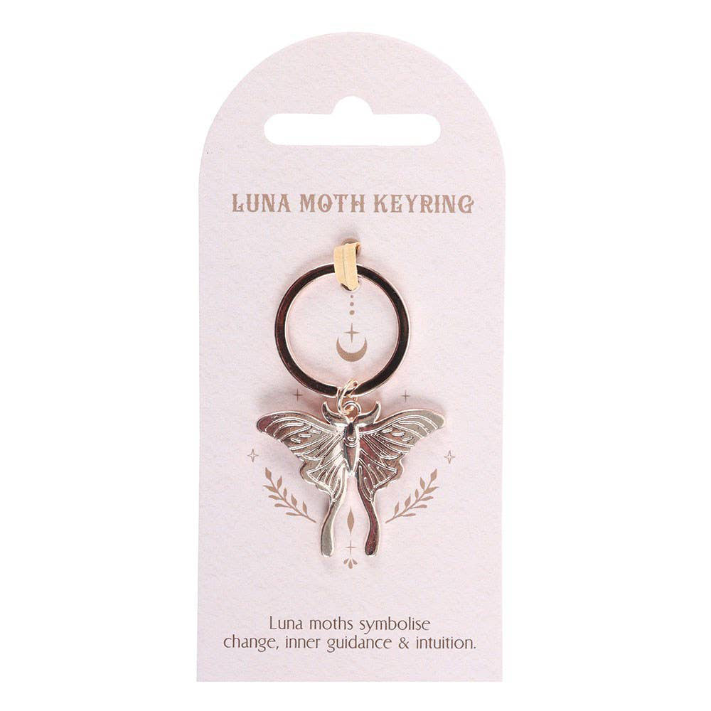 Luna Moth Metal Keyring