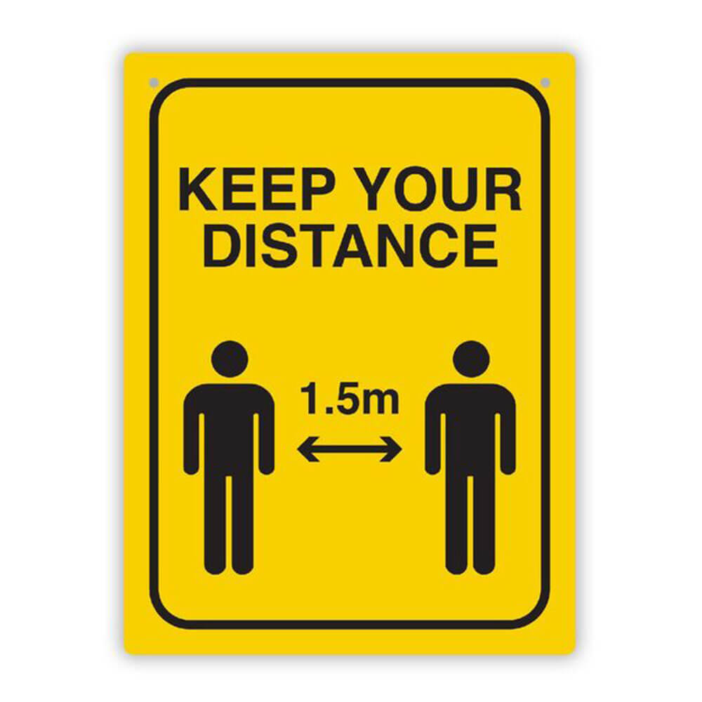 デュルスソーシャル距離の壁サイン225x300mm