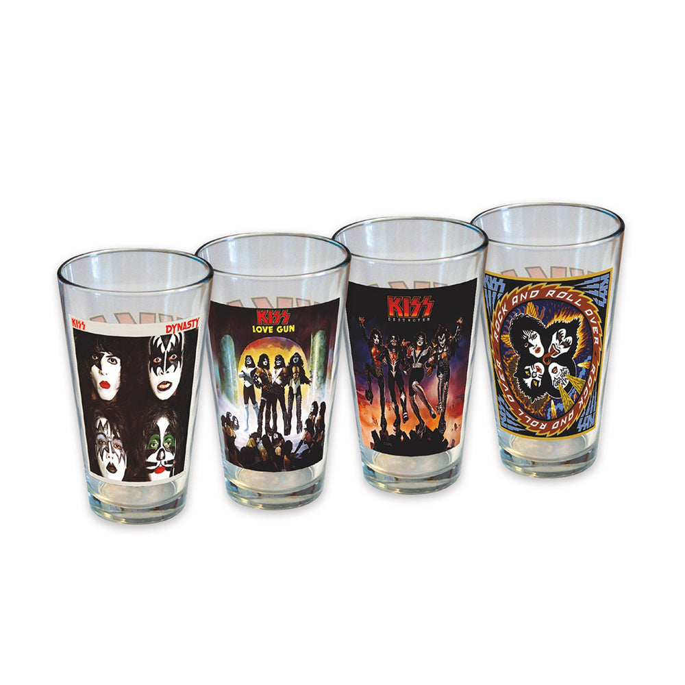 KISS Pint Glass Set (4 Pack/16oz)