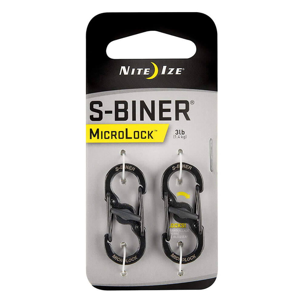 En acier inoxydable Microlock S-biner (2 pack)