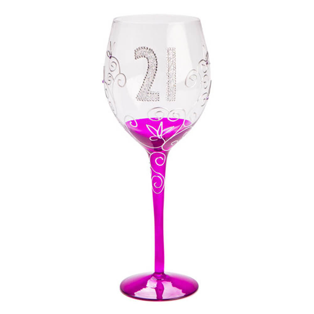 Verre de vin transparent d'anniversaire