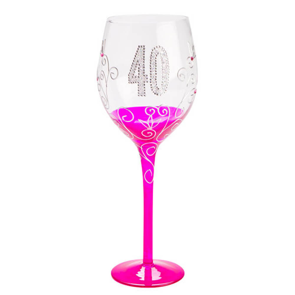 Verre de vin transparent d'anniversaire
